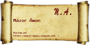 Mázor Ámon névjegykártya